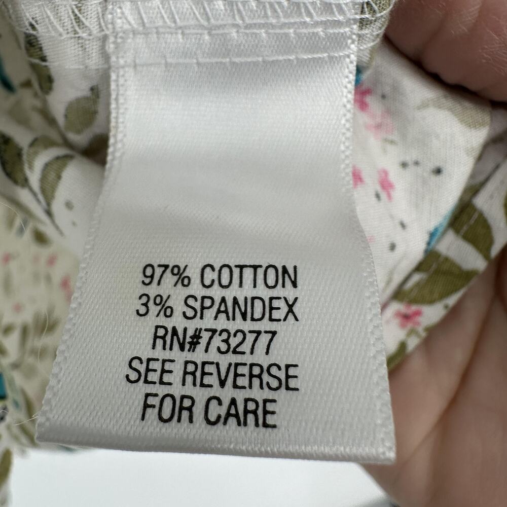Croft & Barrow Shirt Womens XXL Multicolor Bird Floral Button Front Cottagecore - Picture 6 of 9